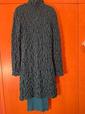 Bottega Veneta Black Textured Long-Sleeve Double Turtleneck Dress